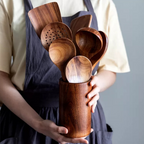 Teak Holz Küchenutensil Set - Holz Kochwerkzeuge für die Küche