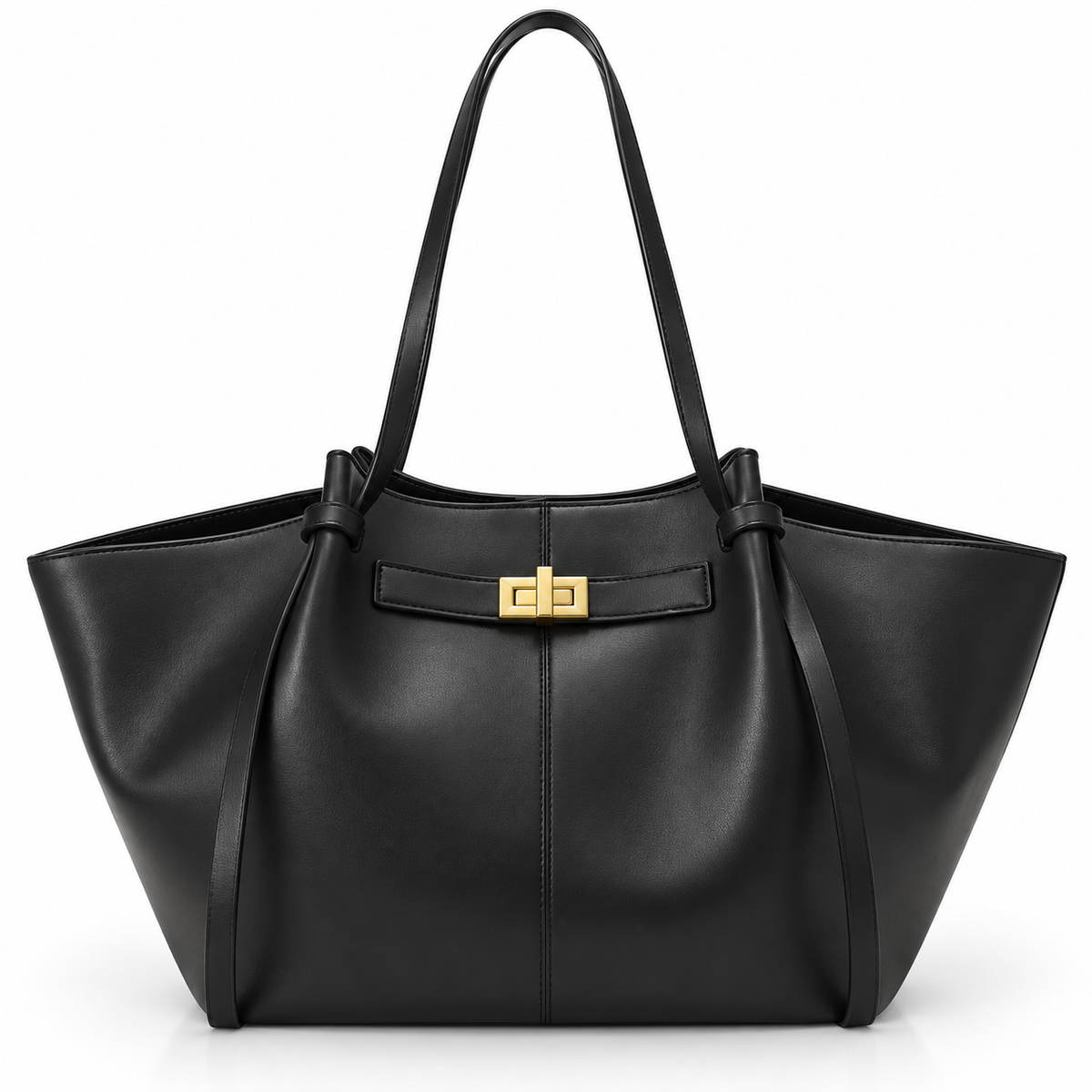Damen Tote Bag aus PU | Reißverschluss & Polyesterfutter | Goldfarbene Details
