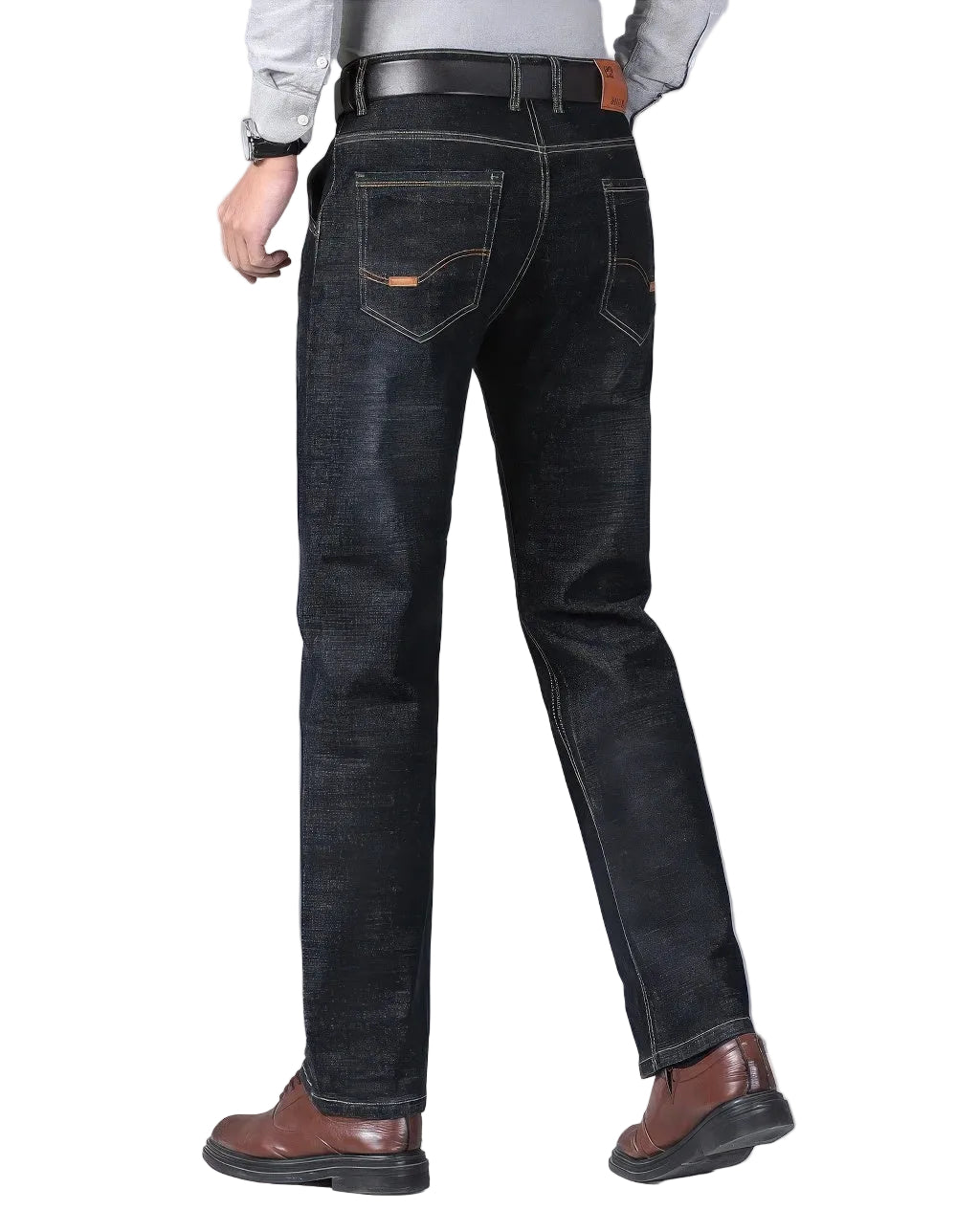 Straight-Jeans aus schwerem Denim - Mittlere Taille mit mittlerer Waschung