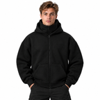 Oversized Hoodie aus Baumwollmix | Lockere Kapuzenjacke | Reißverschluss & Streetwear
