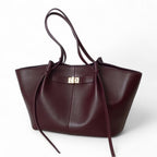 Minimalistische Tote Bag - PU Schultertasche mit Reißverschluss