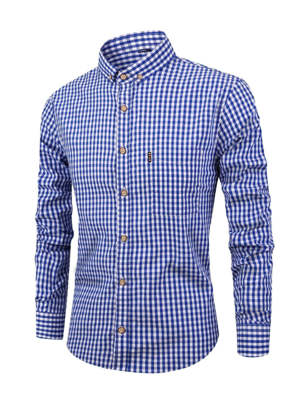 Kariertes Herrenhemd - Langarm Business Casual Hemd aus Baumwolle