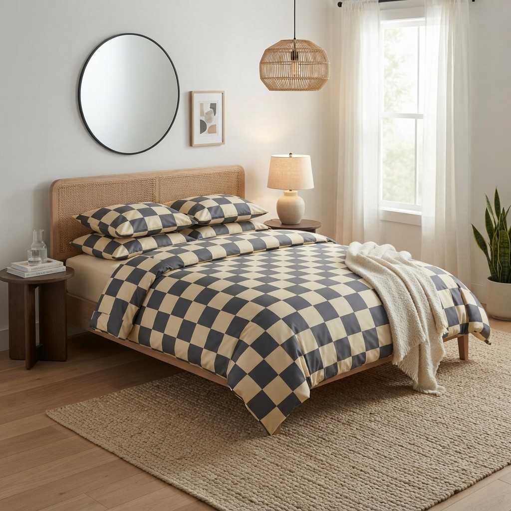 4-teiliges Bettwäsche-Set | 100% Polyester | Bettbezug, Laken & Kissenbezüge