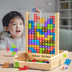 Holz Baustein Puzzle Set - Konstruktionsspielzeug aus ABS und Holz
