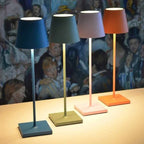 Kabellose LED Tischlampe mit Touch Steuerung | Wiederaufladbare Lampe aus Metall und Kunststoff | Dimmbare Innenbeleuchtung | Novera