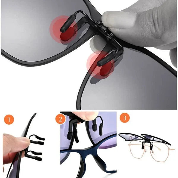 Übergroße Clip-On Flip-Up Sonnenbrille - Polarisierte UV400 Sonnenbrille