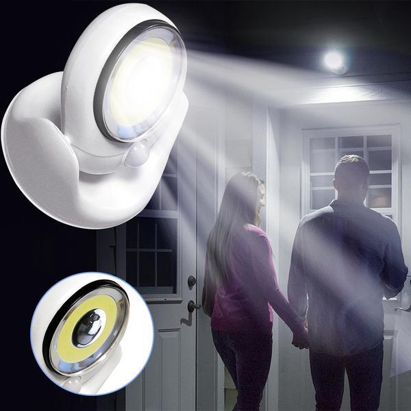 LED Garten Sensorleuchte - Kunststoff Außenwandleuchte Weiß 124mm