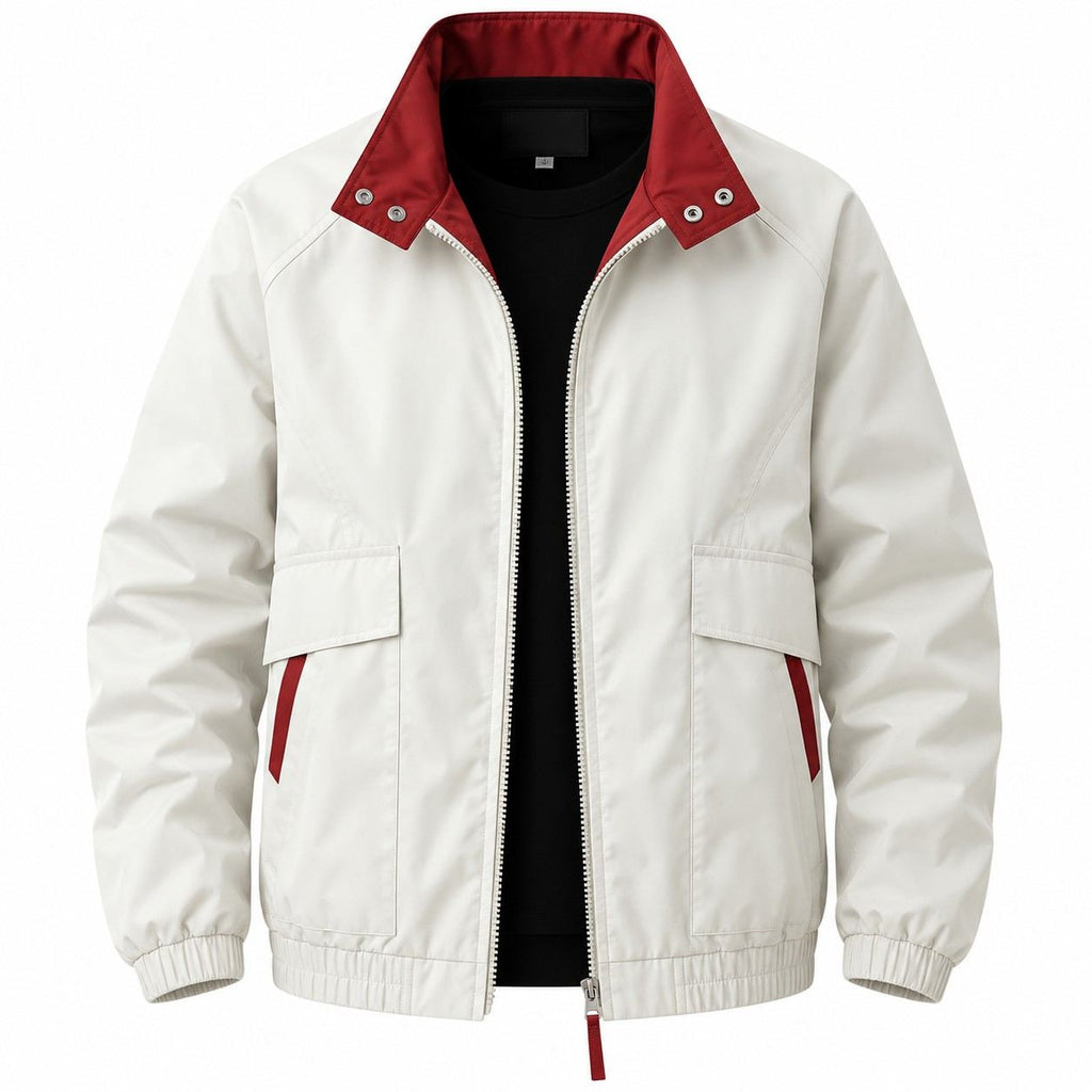 Bomberjacke mit Stehkragen | Lockere Passform & Frontreißverschluss | Elastische Bündchen & Taschen