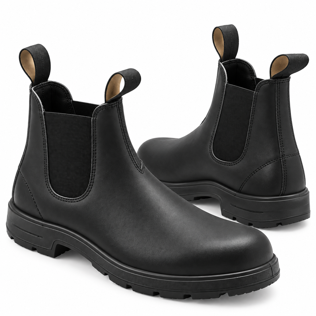 Chelsea Stiefel mit Synthetik-Obermaterial | Slip-On Design | Elastische Seiteneinsätze