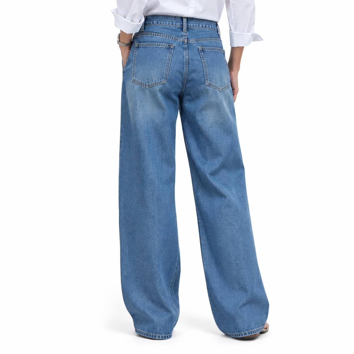 Damen Jeans aus 100% Baumwolle | Lockere Passform | Gerades Bein & Mittelhohe Taille
