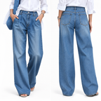 Damen Jeans aus 100% Baumwolle | Lockere Passform | Gerades Bein & Mittelhohe Taille
