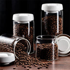 Glas Kaffeebehälter Luftdicht Vakuum Deckel - 500–1800ml Vorratsdose