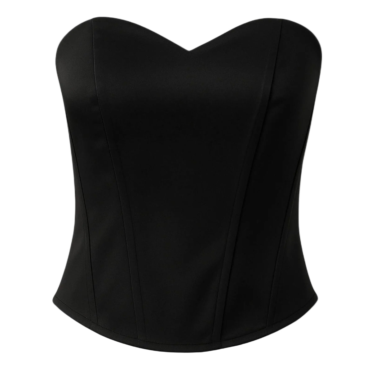 Damen-Korsett-Top mit Satinoberfläche | Strukturiertes Bustier-Design | Ärmelloses Longline-Top mit Reißverschluss
