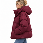 Damen-Pufferjacke | Steppdesign mit isolierender Füllung | Hoher Kragen & Reißverschlusstaschen