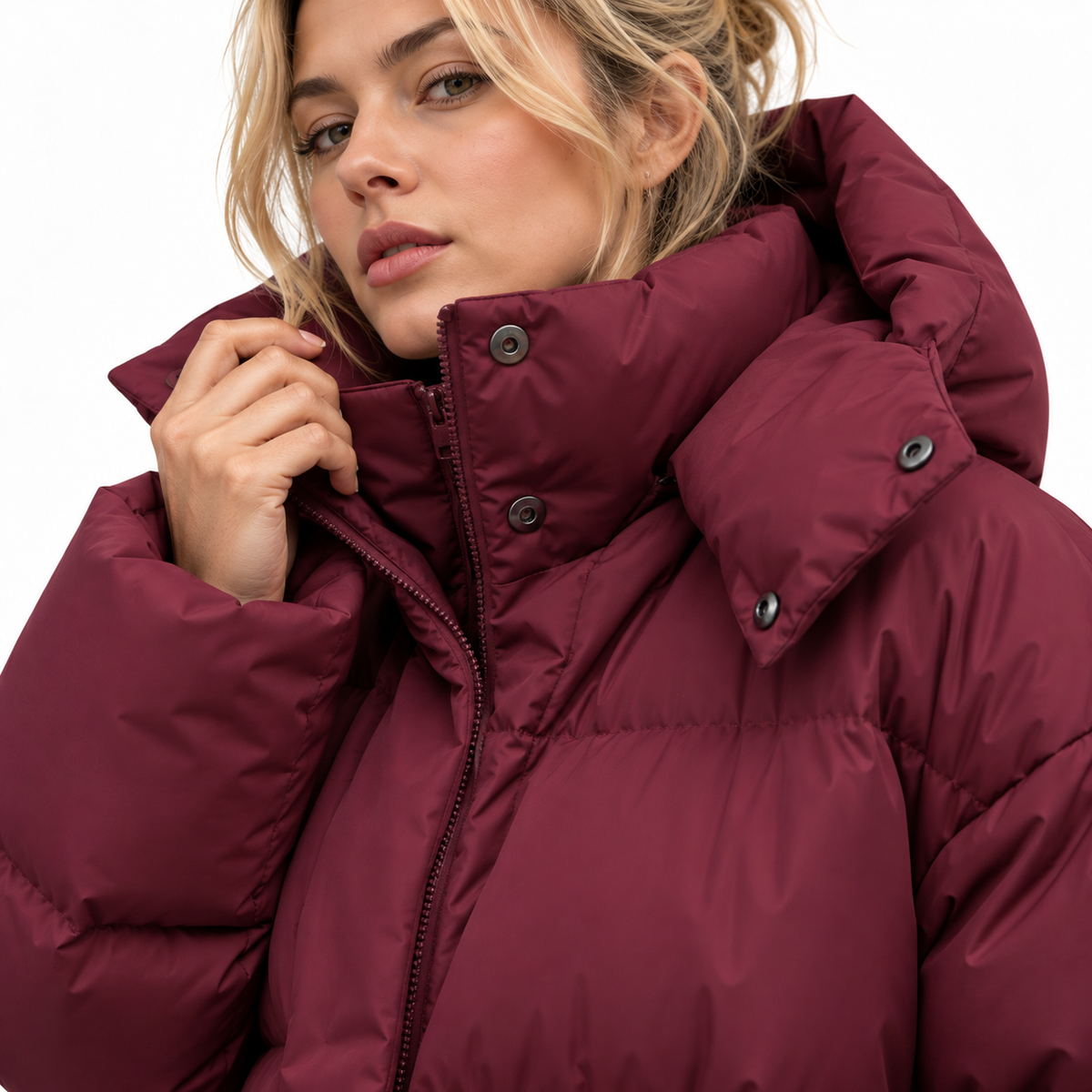 Damen-Pufferjacke | Steppdesign mit isolierender Füllung | Hoher Kragen & Reißverschlusstaschen