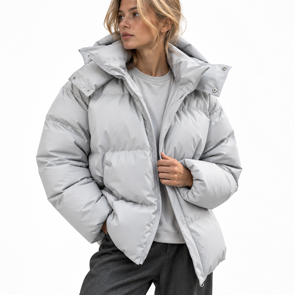 Damen-Pufferjacke | Steppdesign mit isolierender Füllung | Hoher Kragen & Reißverschlusstaschen