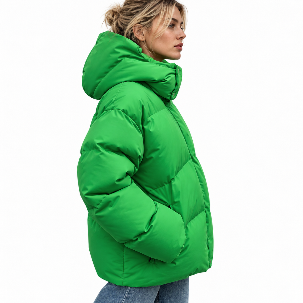 Damen-Pufferjacke | Steppdesign mit isolierender Füllung | Hoher Kragen & Reißverschlusstaschen