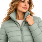 Damen-Steppjacke | Leichtes Polyester & Stehkragen | Figurbetonter Schnitt für Übergangszeiten  Beschreibung