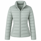 Damen-Steppjacke | Leichtes Polyester & Stehkragen | Figurbetonter Schnitt für Übergangszeiten  Beschreibung
