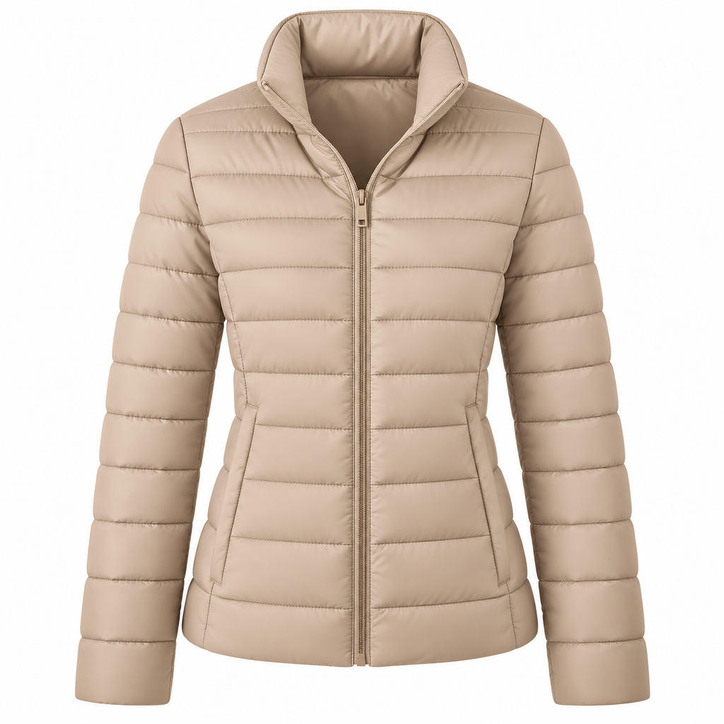 Damen-Steppjacke | Leichtes Polyester & Stehkragen | Figurbetonter Schnitt für Übergangszeiten  Beschreibung