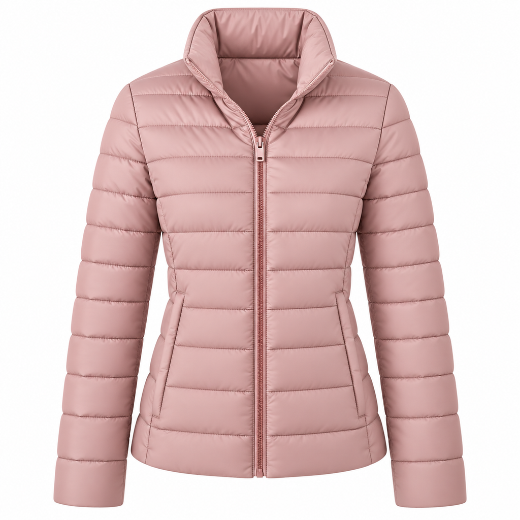 Damen-Steppjacke | Leichtes Polyester & Stehkragen | Figurbetonter Schnitt für Übergangszeiten  Beschreibung