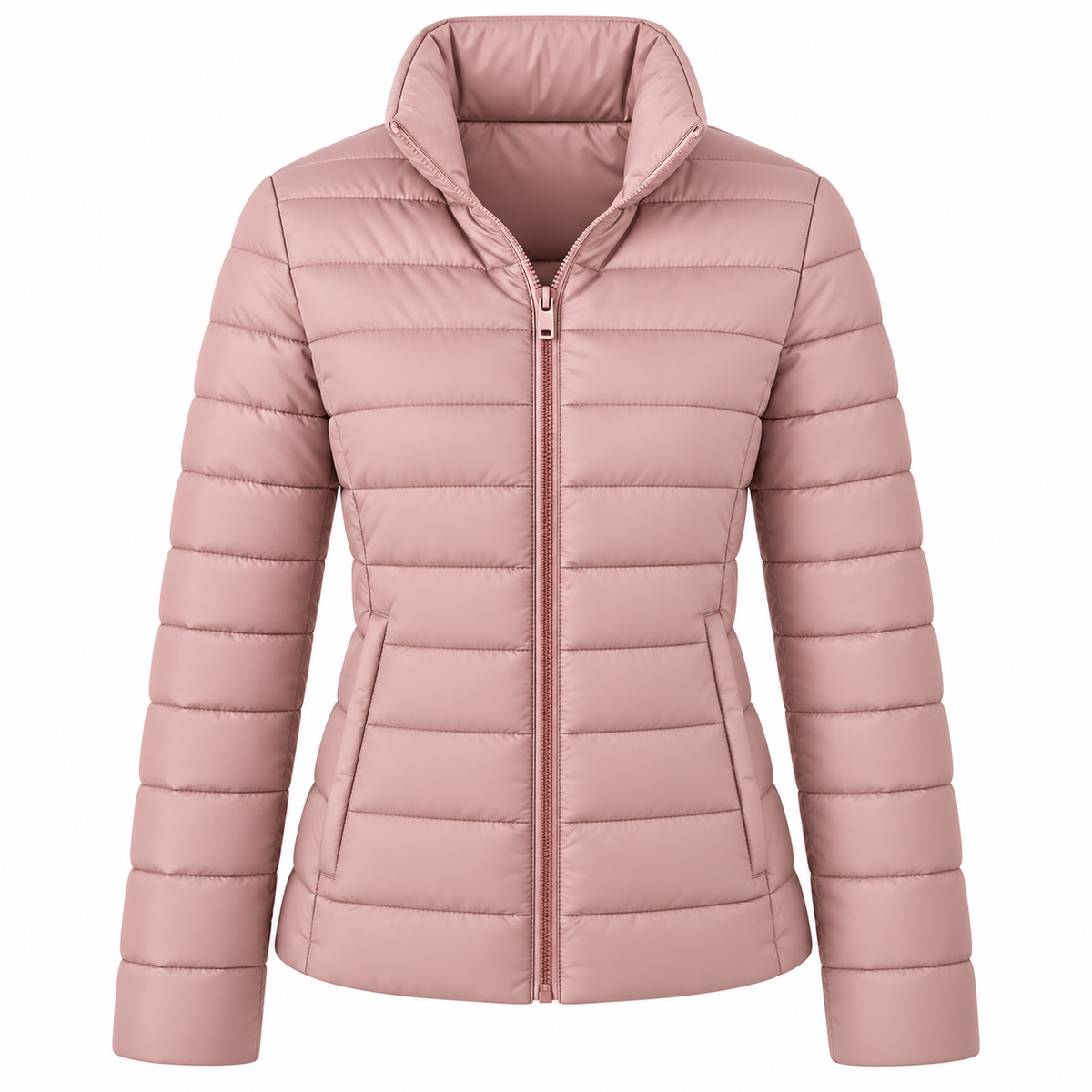 Damen-Steppjacke | Leichtes Polyester & Stehkragen | Figurbetonter Schnitt für Übergangszeiten  Beschreibung