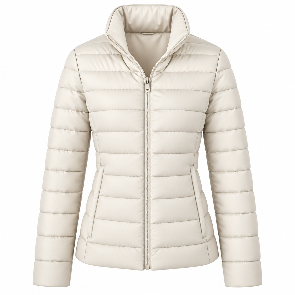 Damen-Steppjacke | Leichtes Polyester & Stehkragen | Figurbetonter Schnitt für Übergangszeiten  Beschreibung