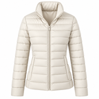 Damen-Steppjacke | Leichtes Polyester & Stehkragen | Figurbetonter Schnitt für Übergangszeiten  Beschreibung
