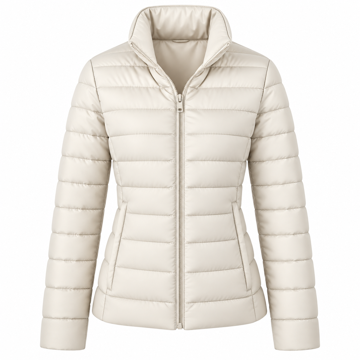 Damen-Steppjacke | Leichtes Polyester & Stehkragen | Figurbetonter Schnitt für Übergangszeiten  Beschreibung
