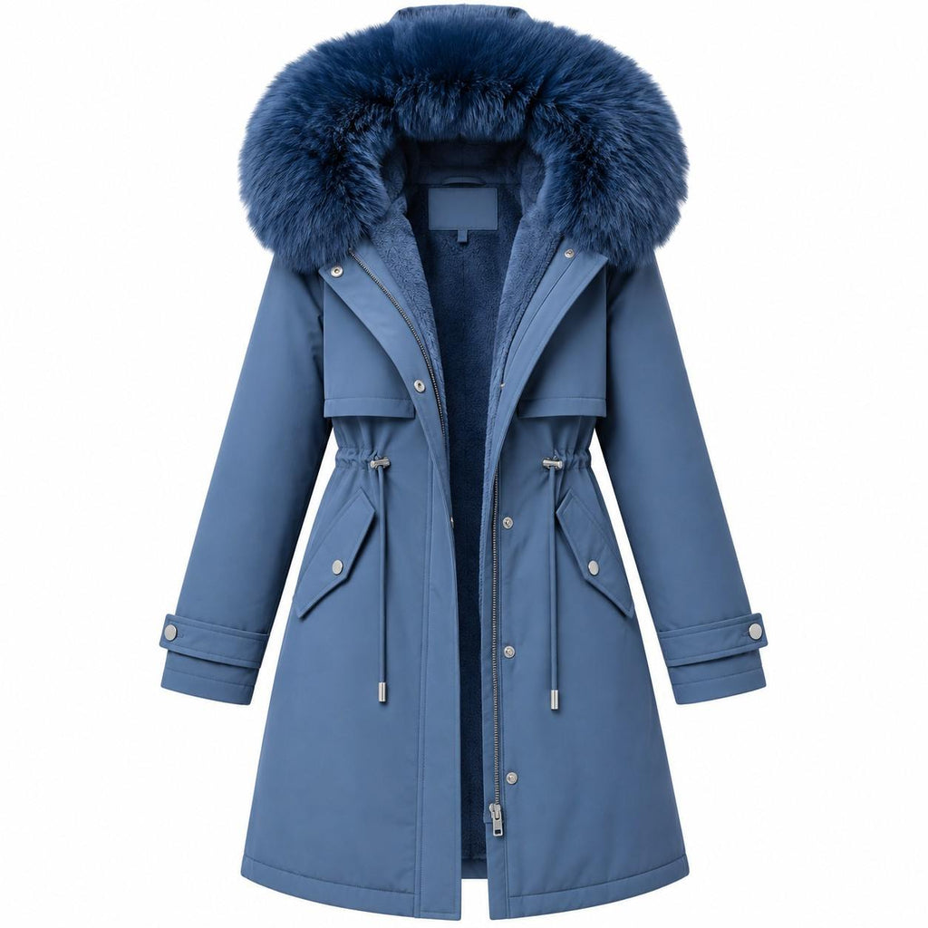Damen-Winterjacke mit Kapuze | Polyester & Reißverschluss | Verstellbare Ärmelbündchen