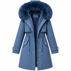 Damen-Winterjacke mit Kapuze | Polyester & Reißverschluss | Verstellbare Ärmelbündchen