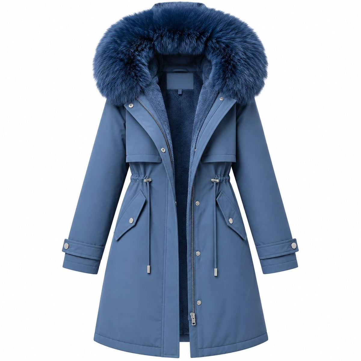 Damen-Winterjacke mit Kapuze | Polyester & Reißverschluss | Verstellbare Ärmelbündchen