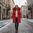 Damen-Winterjacke mit Kapuze | Polyester & Reißverschluss | Verstellbare Ärmelbündchen