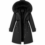 Damen-Winterjacke mit Kapuze | Polyester & Reißverschluss | Verstellbare Ärmelbündchen