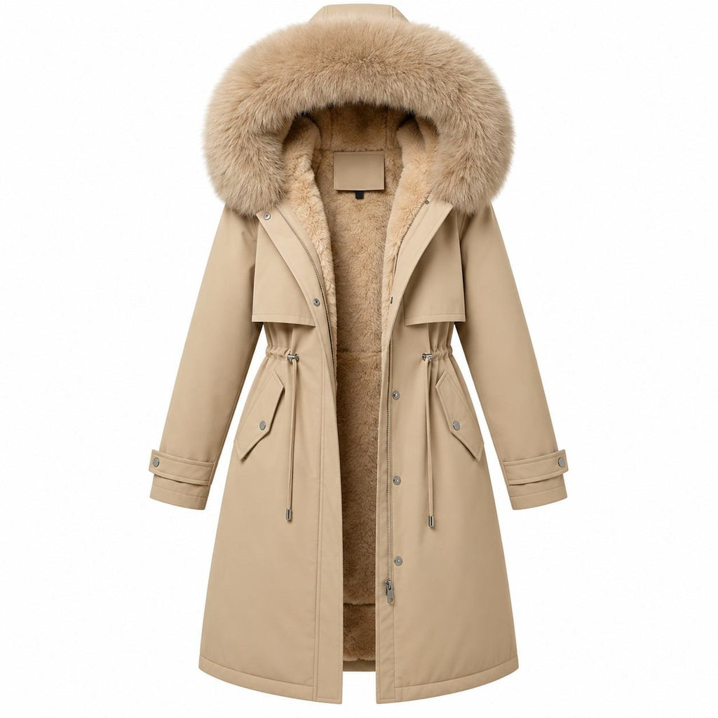Damen-Winterjacke mit Kapuze | Polyester & Reißverschluss | Verstellbare Ärmelbündchen