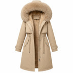 Damen-Winterjacke mit Kapuze | Polyester & Reißverschluss | Verstellbare Ärmelbündchen