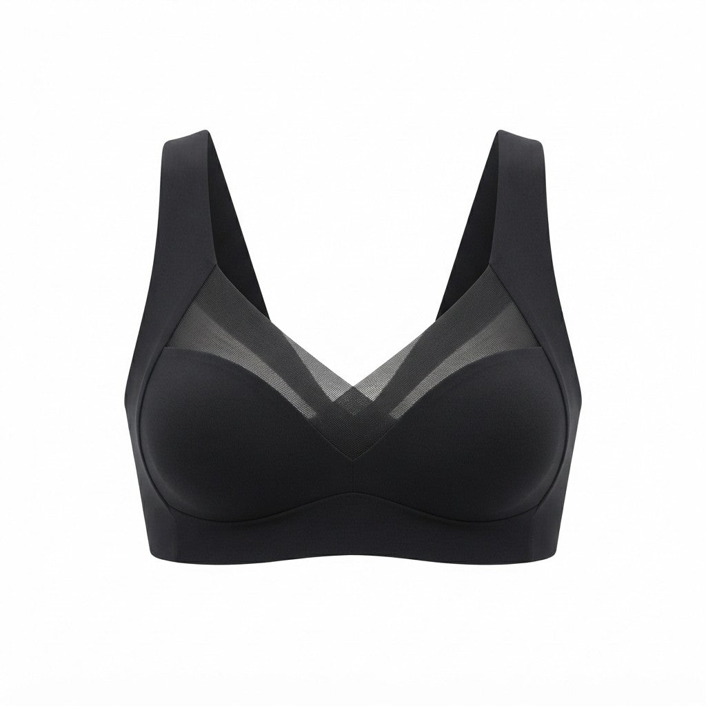 Damen BH ohne Bügel | Nahtloser Stretchstoff | Weiche Push-Up-Unterstützung