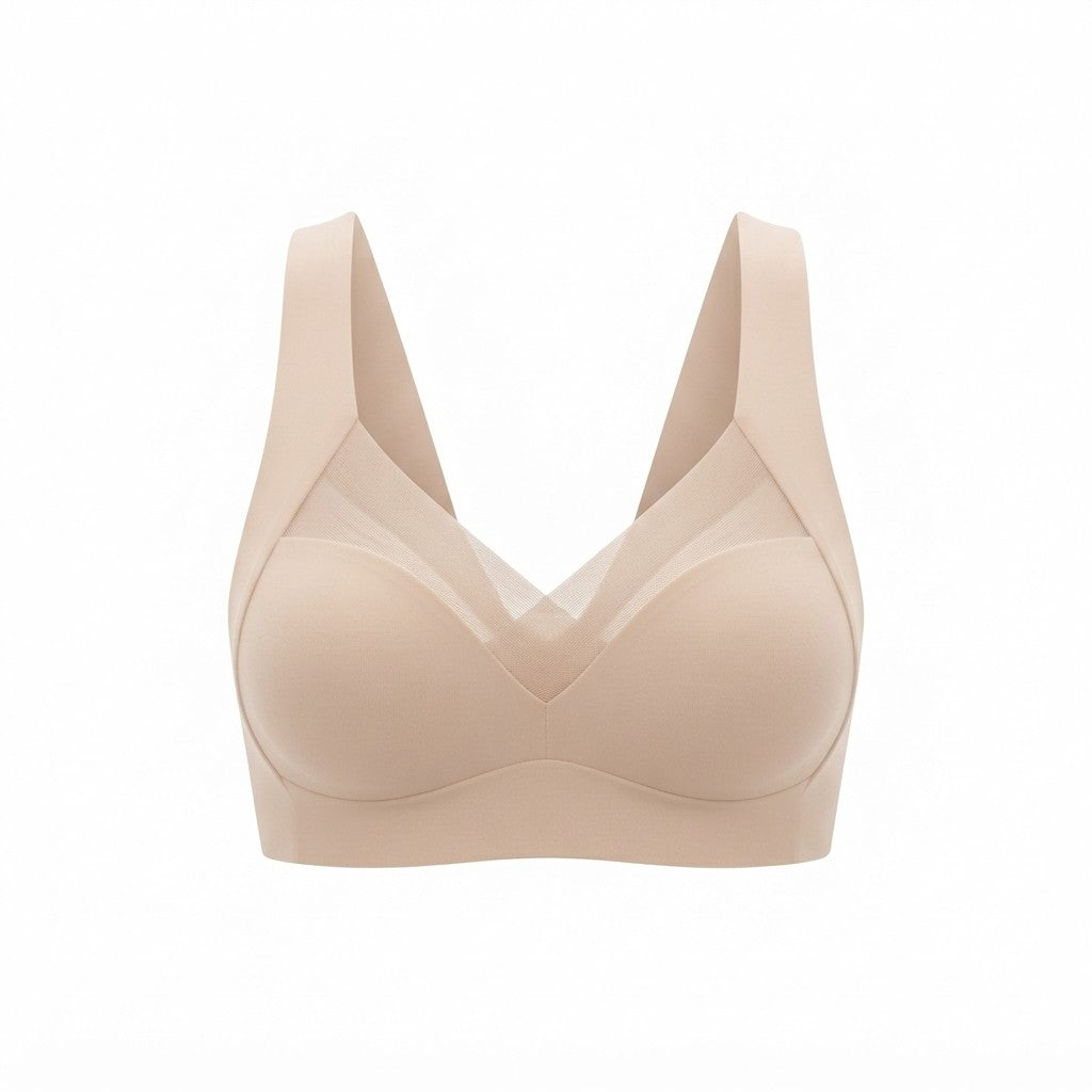 Damen BH ohne Bügel | Nahtloser Stretchstoff | Weiche Push-Up-Unterstützung