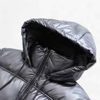 Damen Baumwolljacke mit Kapuze | Anorak-inspiriertes Design | Winterjacke in Schwarz und Weiß