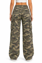 Damen Cargo-Jeans | Camouflage-Muster & Stretchbund | Regular-Fit-Design