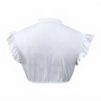 Damen Dirndl Crop Top | Baumwollmischung mit Spitze | Schnürung Vorne