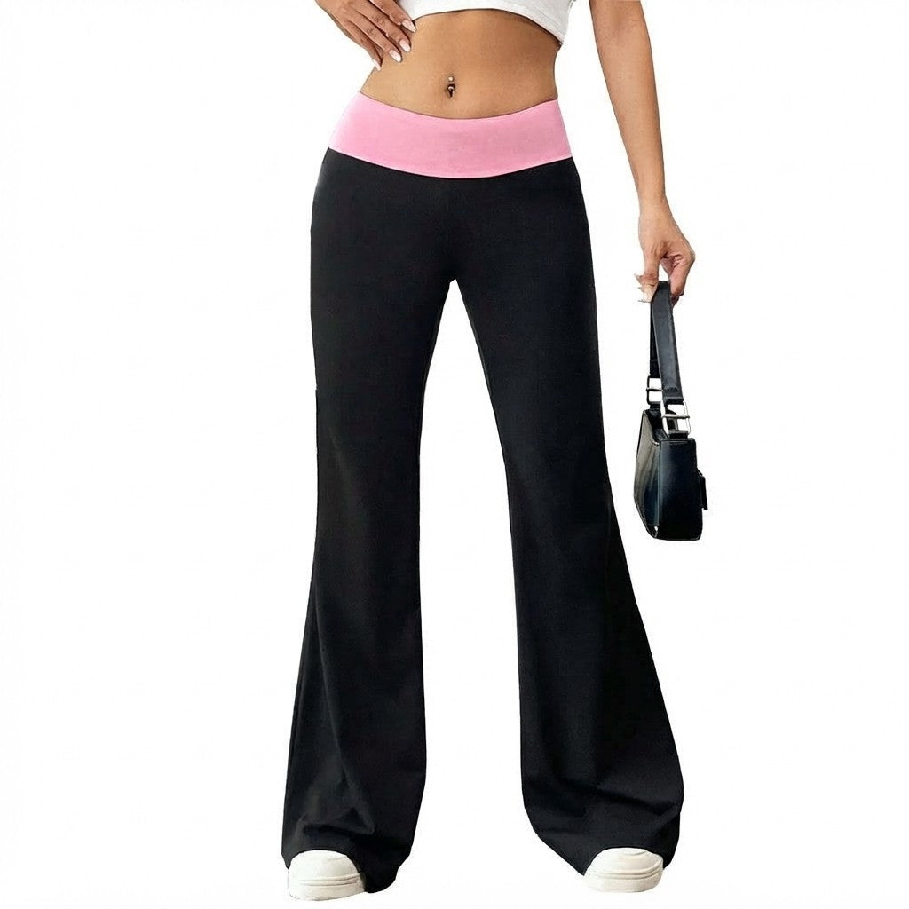 Damen Flared Jogginghose | Baumwollmischung mit Stretch | Elastischer Bund