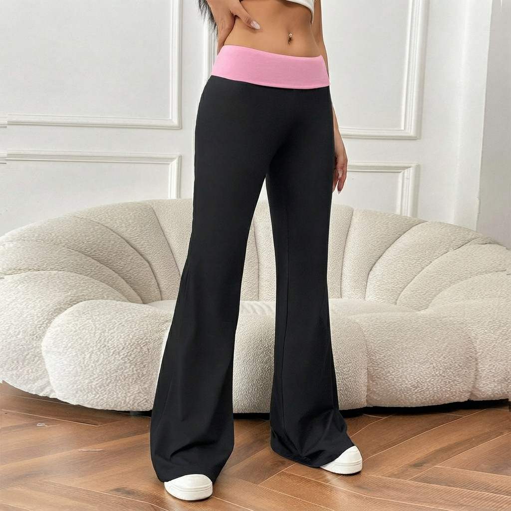 Damen Flared Jogginghose | Baumwollmischung mit Stretch | Elastischer Bund