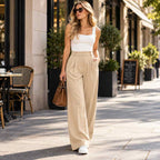 Damen Harem-Hose | Polyester mit Hoher Taille | Elastischer Bund & Lockere Passform