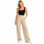 Damen Harem-Hose | Polyester mit Hoher Taille | Elastischer Bund & Lockere Passform