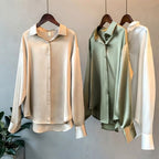 Damen Seidenbluse | Seide | Langarm mit Klassischem Blusenkragen