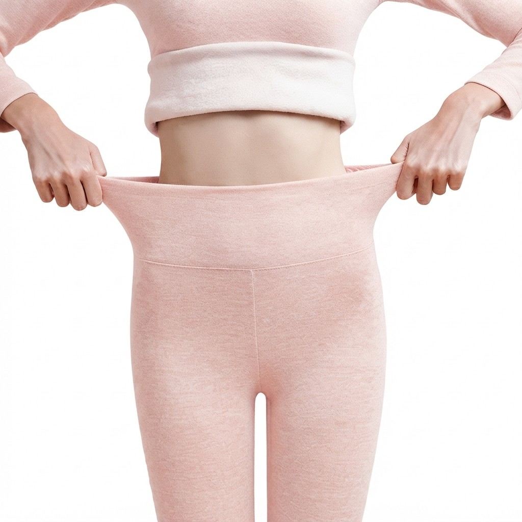 Damen Thermo-Leggings | Fleece-Innenseite | Stretchgewebe mit Elastischem Bund