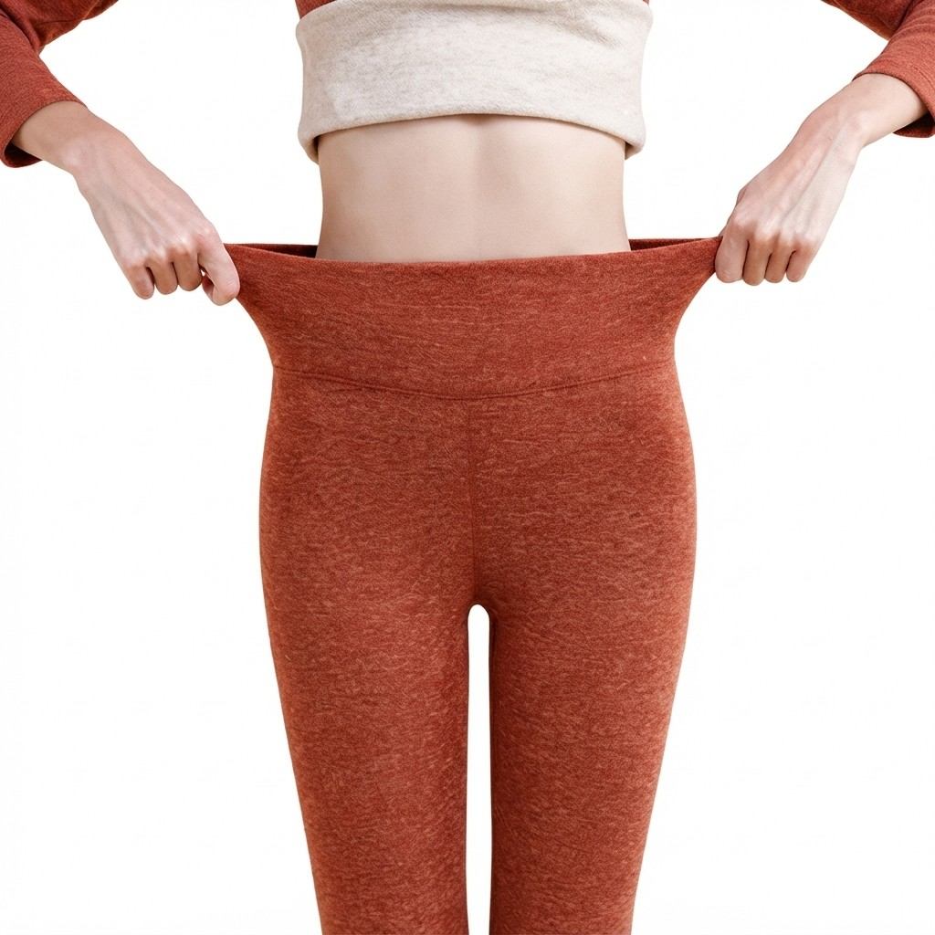 Damen Thermo-Leggings | Fleece-Innenseite | Stretchgewebe mit Elastischem Bund