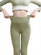 Damen Thermo-Leggings | Fleece-Innenseite | Stretchgewebe mit Elastischem Bund