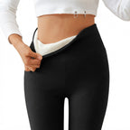 Damen Thermo-Leggings | Fleece-Innenseite | Stretchgewebe mit Elastischem Bund